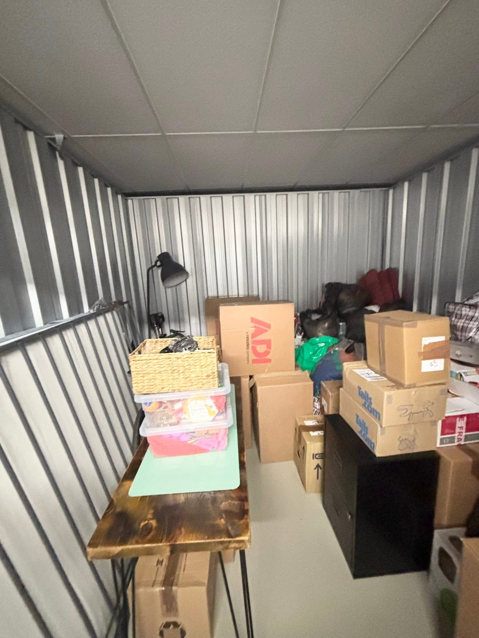 Items safely packed and stored ready for move